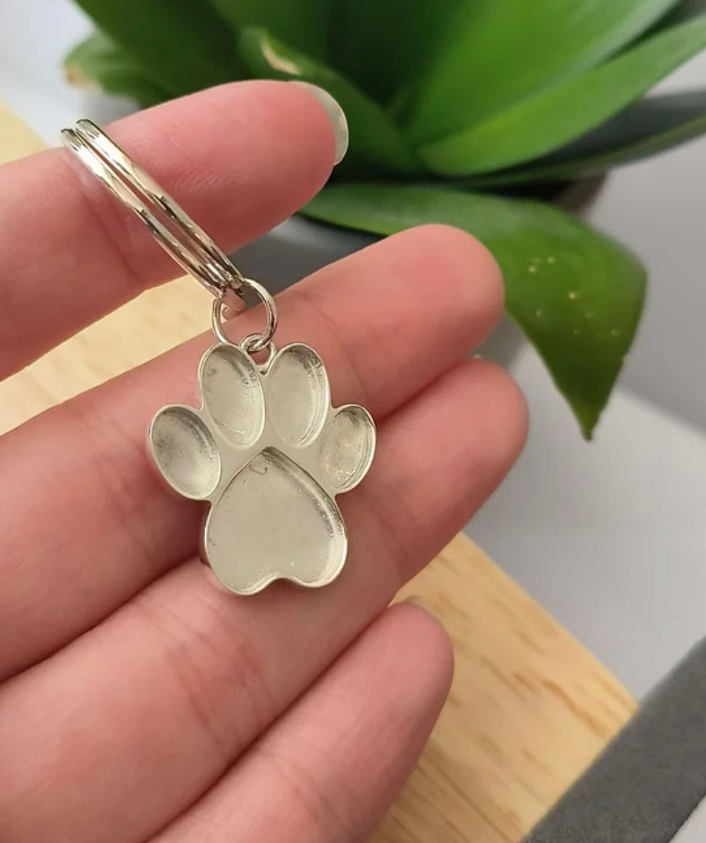 Paw Print Keepsake Keyring 925 Silver