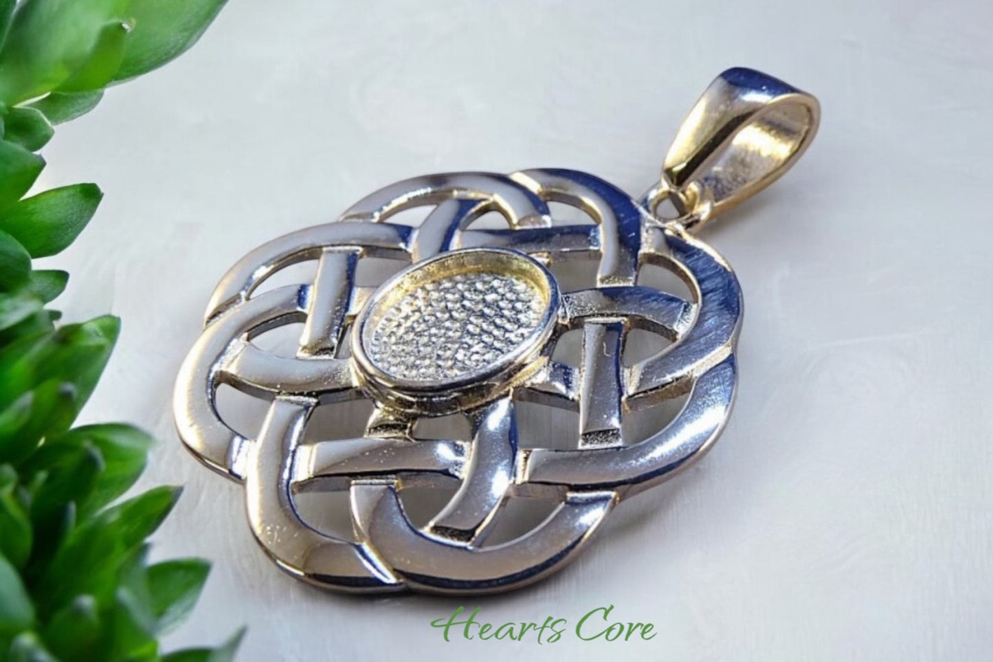 highly polished very popular Celtic knot style memorial keepsake cremation pendant necklace