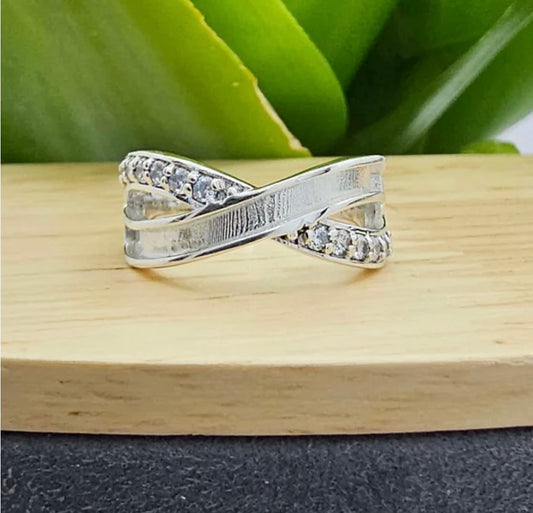 Silver infinity wave ring