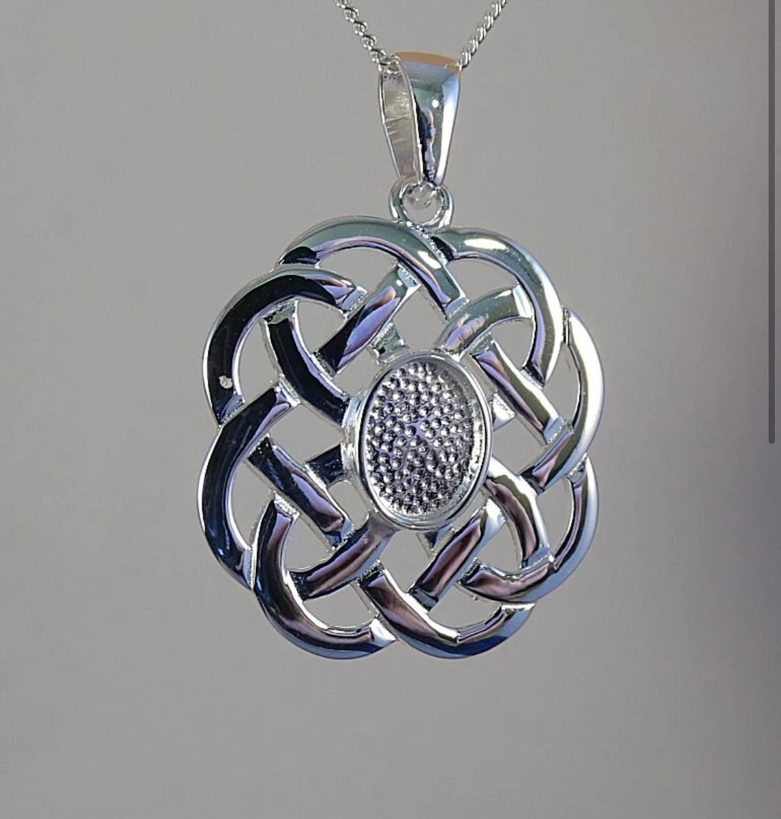 Celtic knot Style Keepsake Pendant Setting For 8x6 Stone