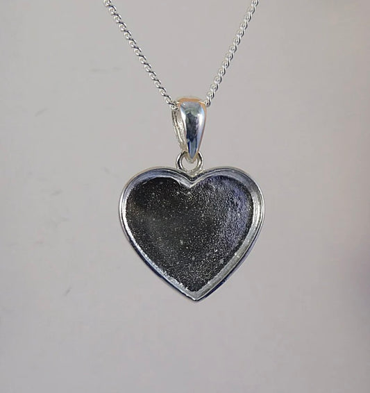 Solid Back Heart Pendant For Ashes Keepsake Memorial